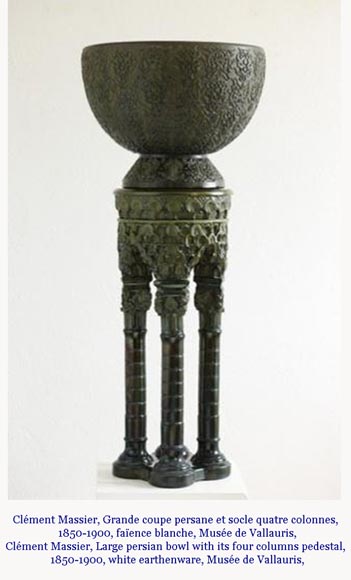 Дельфен МАССИЕ (1836-1907) - Большая фаянсовая садовая ваза в стиле Ориентализма.  -12