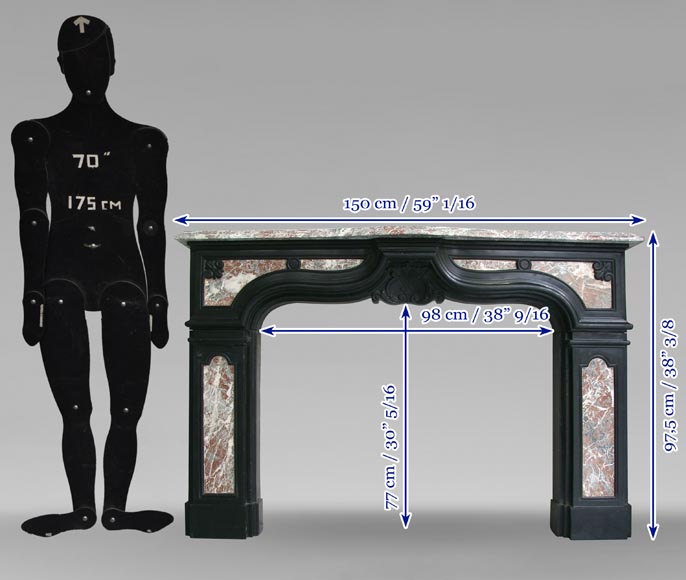 Камин из мрамора двух цветов 18 века Камин из мрамора двух цветов 18 века-5