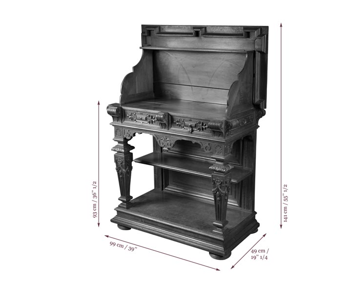 Красивая столовая, изготовленная из скульптурного орехового дерева, с клеймом краснодеревщика Поля Мазароз. Красивая столовая, изготовленная из скульптурного орехового дерева, с клеймом краснодеревщика Поля Мазароз.-21