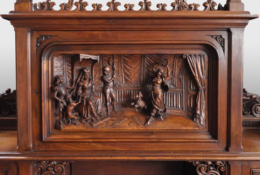 Виктор ЭМОН, скульптор – «Эсмеральда», бюро в Неоготическом стиле из скульптурного орехового дерева.  Виктор ЭМОН, скульптор – «Эсмеральда», бюро в Неоготическом стиле из скульптурного орехового дерева. -2