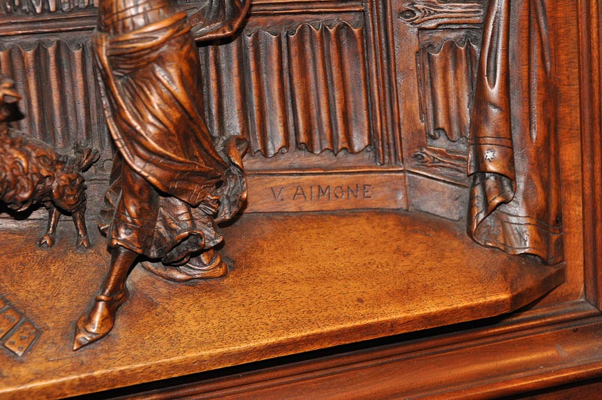 Виктор ЭМОН, скульптор – «Эсмеральда», бюро в Неоготическом стиле из скульптурного орехового дерева.  Виктор ЭМОН, скульптор – «Эсмеральда», бюро в Неоготическом стиле из скульптурного орехового дерева. -7