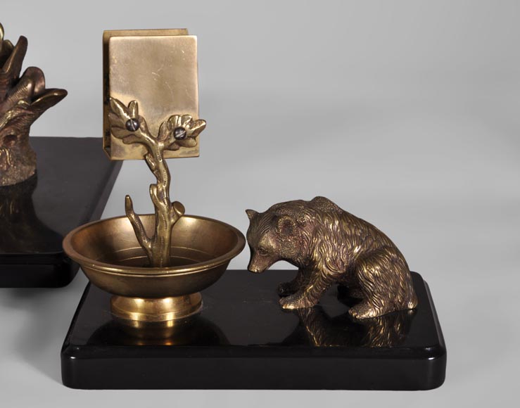 Николай Иванович Либерих (модель) для литейной мастерской Верфеля в Санкт-Петербурге – Набор настольных принадлежностей из бронзы и черного мрамора, украшенный медведями. Николай Иванович Либерих (модель) для литейной мастерской Верфеля в Санкт-Петербурге – Набор настольных принадлежностей из бронзы и черного мрамора, украшенный медведями.-5