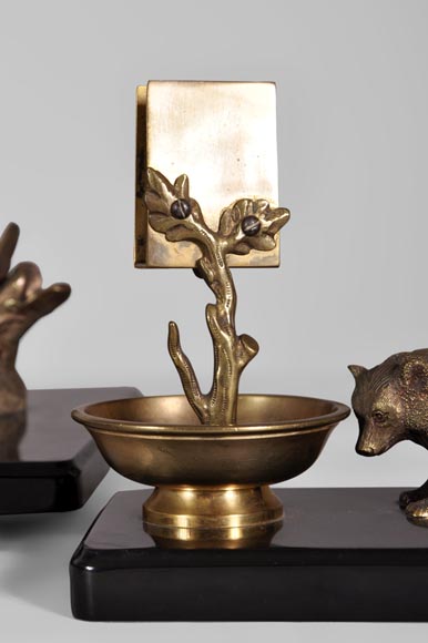 Николай Иванович Либерих (модель) для литейной мастерской Верфеля в Санкт-Петербурге – Набор настольных принадлежностей из бронзы и черного мрамора, украшенный медведями. Николай Иванович Либерих (модель) для литейной мастерской Верфеля в Санкт-Петербурге – Набор настольных принадлежностей из бронзы и черного мрамора, украшенный медведями.-7