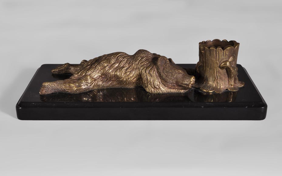 Николай Иванович Либерих (модель) для литейной мастерской Верфеля в Санкт-Петербурге – Набор настольных принадлежностей из бронзы и черного мрамора, украшенный медведями. Николай Иванович Либерих (модель) для литейной мастерской Верфеля в Санкт-Петербурге – Набор настольных принадлежностей из бронзы и черного мрамора, украшенный медведями.-9