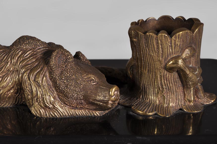 Николай Иванович Либерих (модель) для литейной мастерской Верфеля в Санкт-Петербурге – Набор настольных принадлежностей из бронзы и черного мрамора, украшенный медведями. Николай Иванович Либерих (модель) для литейной мастерской Верфеля в Санкт-Петербурге – Набор настольных принадлежностей из бронзы и черного мрамора, украшенный медведями.-10