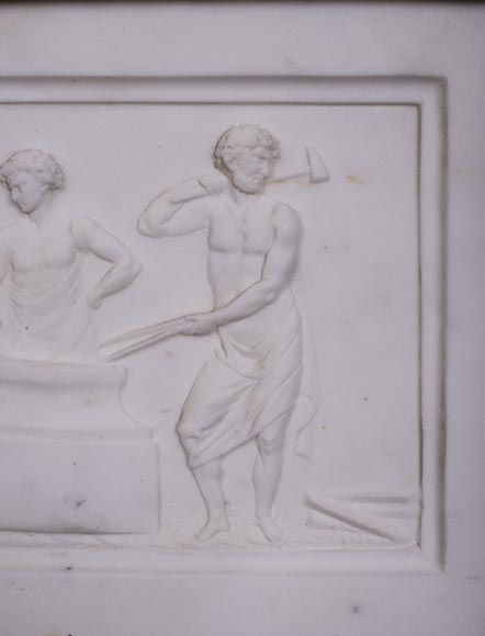 Камин из белого мрамора Камин из белого мрамора-3