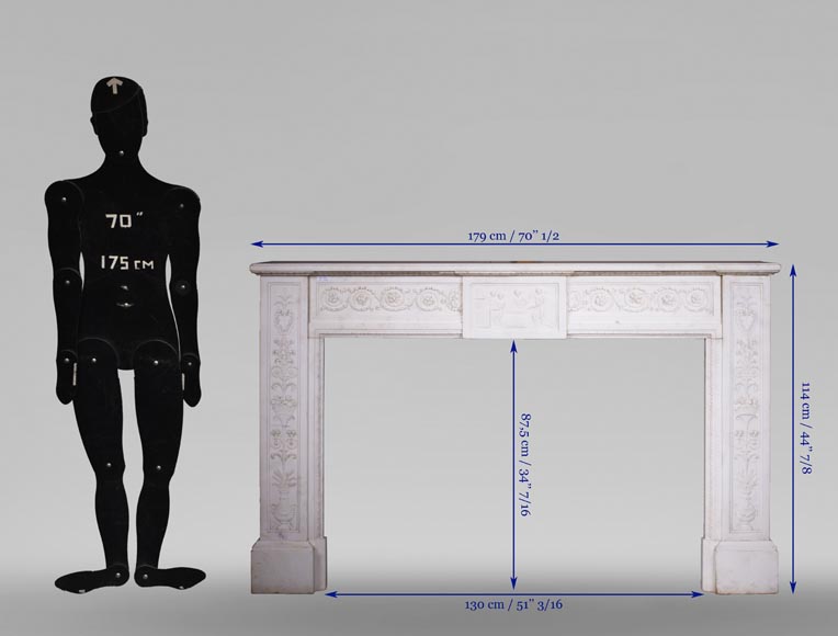Камин из белого мрамора Камин из белого мрамора-15