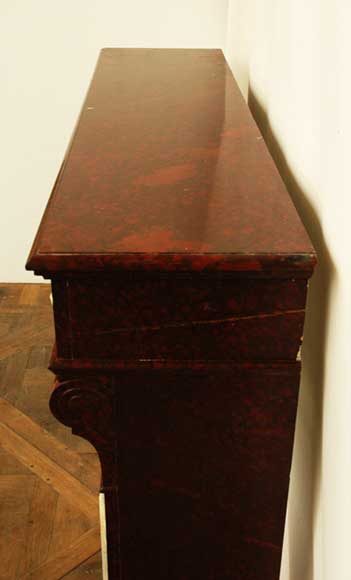 Камин из красного мрамора гриот и вставками из оникса. Камин из красного мрамора гриот и вставками из оникса.-2