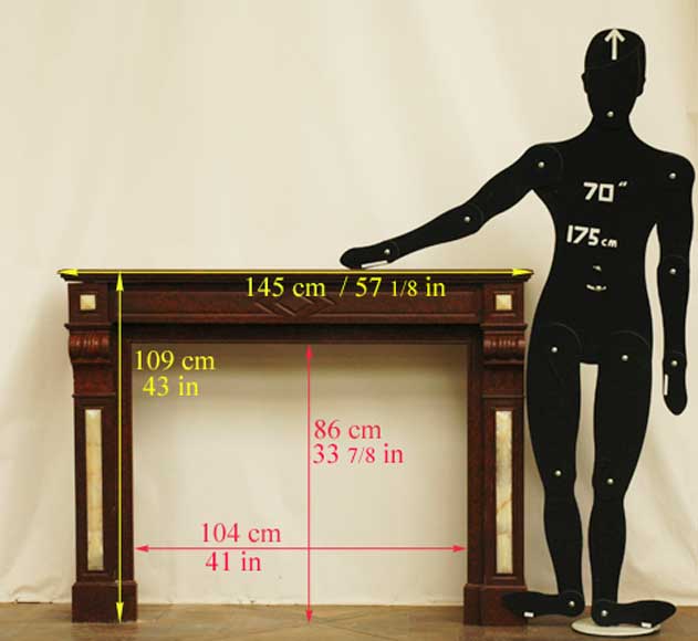 Камин из красного мрамора гриот и вставками из оникса. Камин из красного мрамора гриот и вставками из оникса.-8