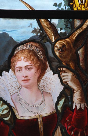 Большая редкостьвитраж« Отправление на охоту»подписан Lorin, датируется 1883 г. Большая редкостьвитраж« Отправление на охоту»подписан Lorin, датируется 1883 г.-2