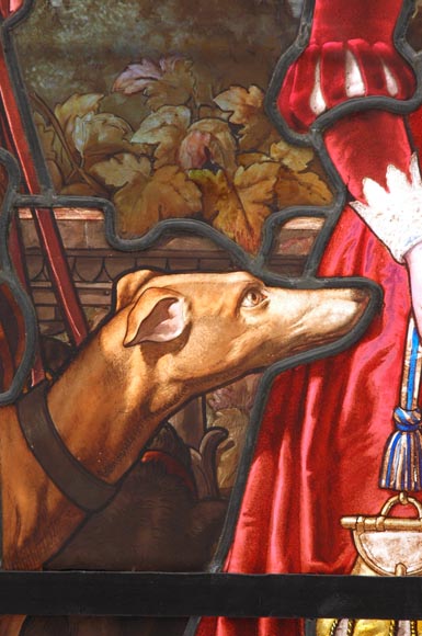 Большая редкостьвитраж« Отправление на охоту»подписан Lorin, датируется 1883 г. Большая редкостьвитраж« Отправление на охоту»подписан Lorin, датируется 1883 г.-4