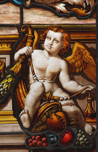 Большая редкостьвитраж« Отправление на охоту»подписан Lorin, датируется 1883 г. Большая редкостьвитраж« Отправление на охоту»подписан Lorin, датируется 1883 г.-7