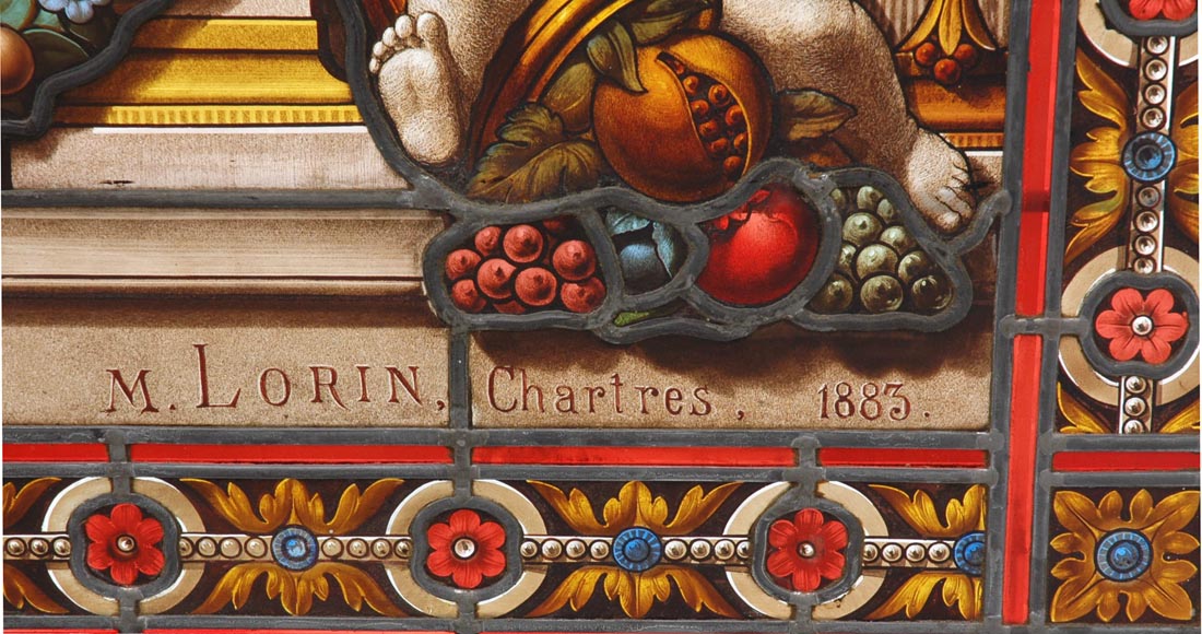 Большая редкостьвитраж« Отправление на охоту»подписан Lorin, датируется 1883 г. Большая редкостьвитраж« Отправление на охоту»подписан Lorin, датируется 1883 г.-8