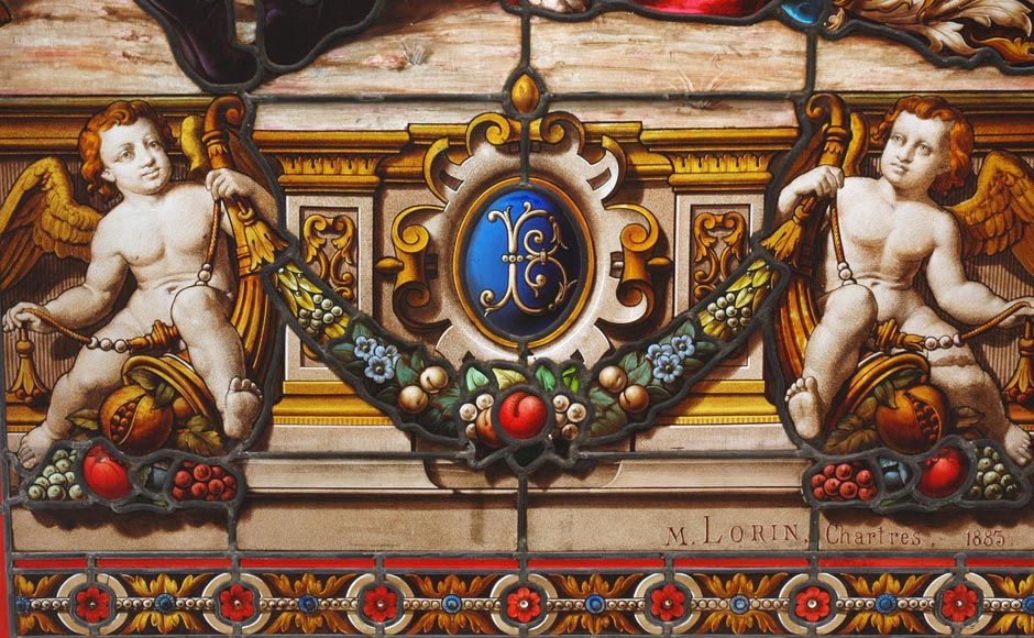 Большая редкостьвитраж« Отправление на охоту»подписан Lorin, датируется 1883 г. Большая редкостьвитраж« Отправление на охоту»подписан Lorin, датируется 1883 г.-9