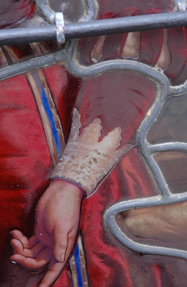 Большая редкостьвитраж« Отправление на охоту»подписан Lorin, датируется 1883 г. Большая редкостьвитраж« Отправление на охоту»подписан Lorin, датируется 1883 г.-13