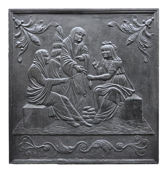 «Парки», старинная каминная плита. «Парки», старинная каминная плита.-0