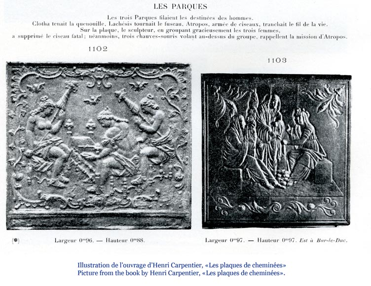 «Парки», старинная каминная плита. «Парки», старинная каминная плита.-7