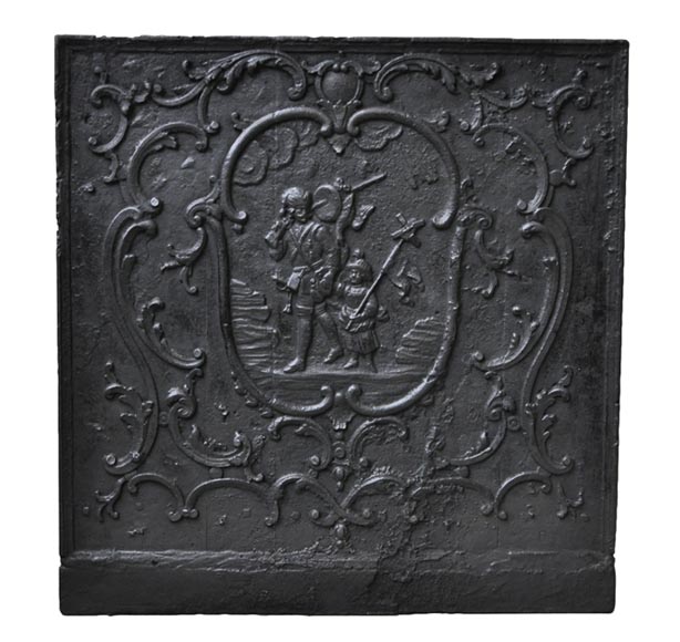 «Охотники», каминная плита 18 века. «Охотники», каминная плита 18 века.-0