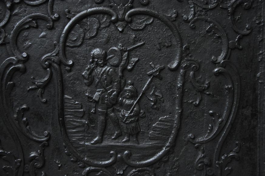 «Охотники», каминная плита 18 века. «Охотники», каминная плита 18 века.-2