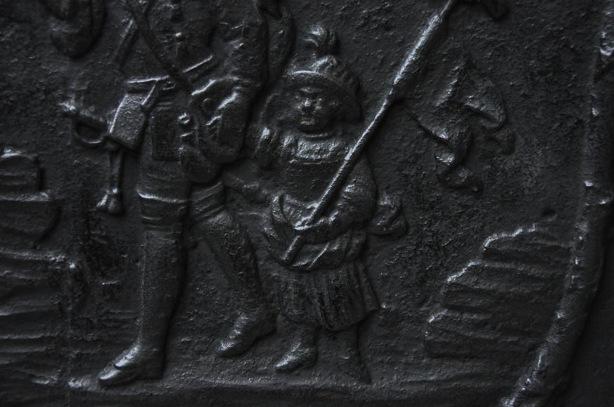 «Охотники», каминная плита 18 века. «Охотники», каминная плита 18 века.-3