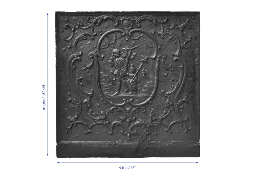 «Охотники», каминная плита 18 века. «Охотники», каминная плита 18 века.-7