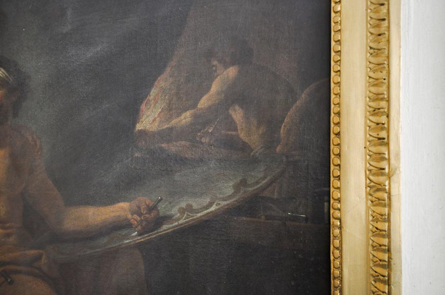 «Венера просит Вулкана выковать оружие для её сына Энея» - Трюмо эпохи Людовика XVI, изготовленное из скульптурного дерева. «Венера просит Вулкана выковать оружие для её сына Энея» - Трюмо эпохи Людовика XVI, изготовленное из скульптурного дерева.-4