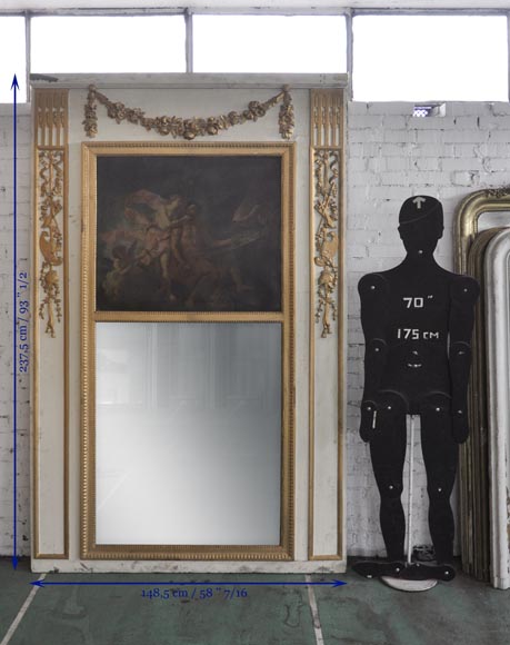 «Венера просит Вулкана выковать оружие для её сына Энея» - Трюмо эпохи Людовика XVI, изготовленное из скульптурного дерева. «Венера просит Вулкана выковать оружие для её сына Энея» - Трюмо эпохи Людовика XVI, изготовленное из скульптурного дерева.-11