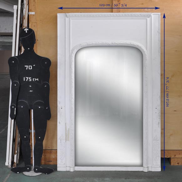 Трюмо в стиле Людовика XVI, украшенное фризом орнамента из лавровых листьев и фризом из овального орнамента. Трюмо в стиле Людовика XVI, украшенное фризом орнамента из лавровых листьев и фризом из овального орнамента.-6