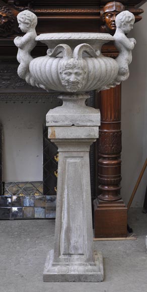 Луи ЛОНАТИ, пара чаш, украшенных тритонами и фавнами, на оригинальных подставках. Луи ЛОНАТИ, пара чаш, украшенных тритонами и фавнами, на оригинальных подставках.-1