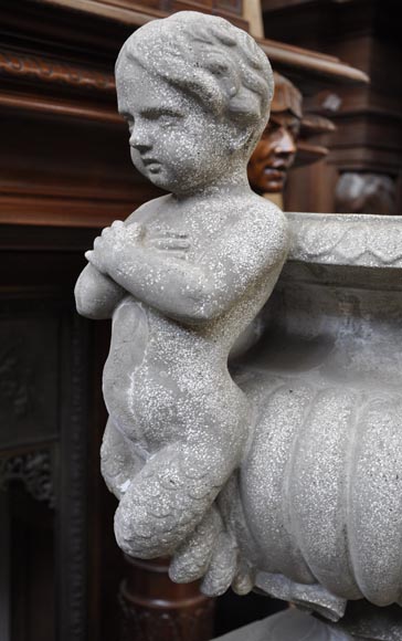 Луи ЛОНАТИ, пара чаш, украшенных тритонами и фавнами, на оригинальных подставках. Луи ЛОНАТИ, пара чаш, украшенных тритонами и фавнами, на оригинальных подставках.-5