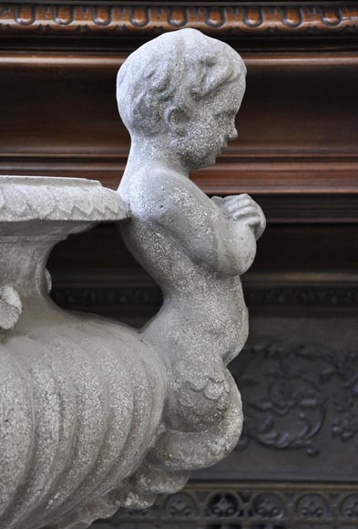 Луи ЛОНАТИ, пара чаш, украшенных тритонами и фавнами, на оригинальных подставках. Луи ЛОНАТИ, пара чаш, украшенных тритонами и фавнами, на оригинальных подставках.-6