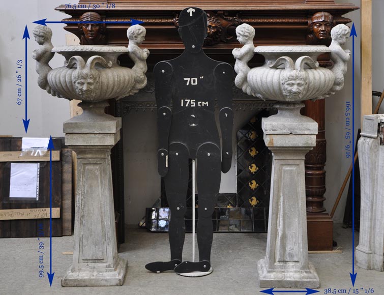 Луи ЛОНАТИ, пара чаш, украшенных тритонами и фавнами, на оригинальных подставках. Луи ЛОНАТИ, пара чаш, украшенных тритонами и фавнами, на оригинальных подставках.-9