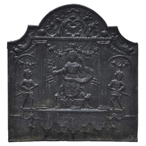 Каминная плита, украшенная изображением Агнессы Римской.