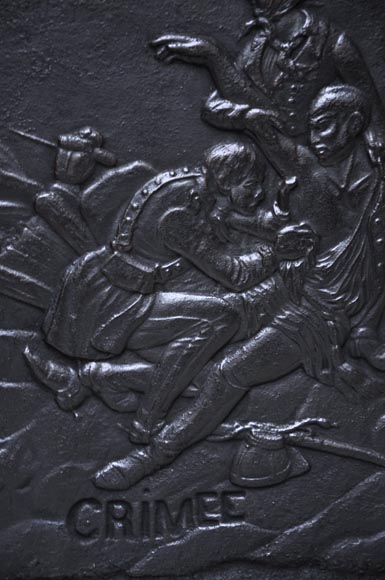 «Крымская битва», старинная каминная плита. «Крымская битва», старинная каминная плита.-1