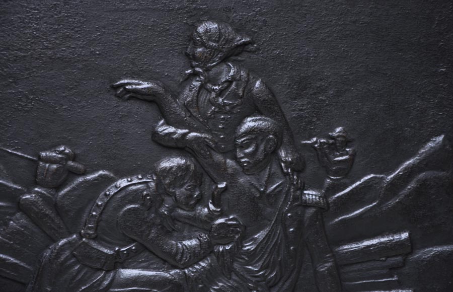 «Крымская битва», старинная каминная плита. «Крымская битва», старинная каминная плита.-2