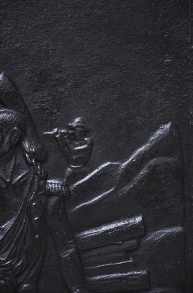 «Крымская битва», старинная каминная плита. «Крымская битва», старинная каминная плита.-3