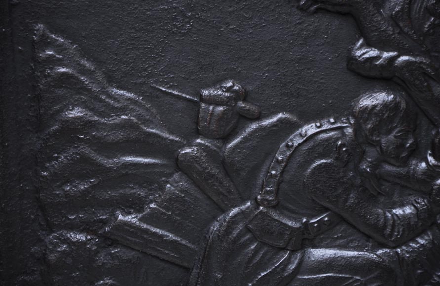 «Крымская битва», старинная каминная плита. «Крымская битва», старинная каминная плита.-4