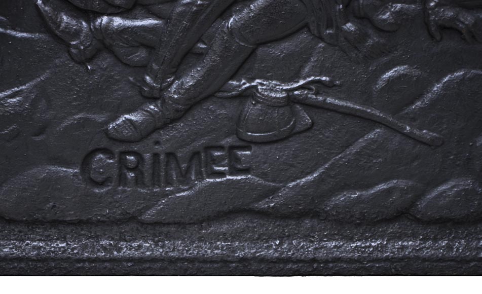 «Крымская битва», старинная каминная плита. «Крымская битва», старинная каминная плита.-5