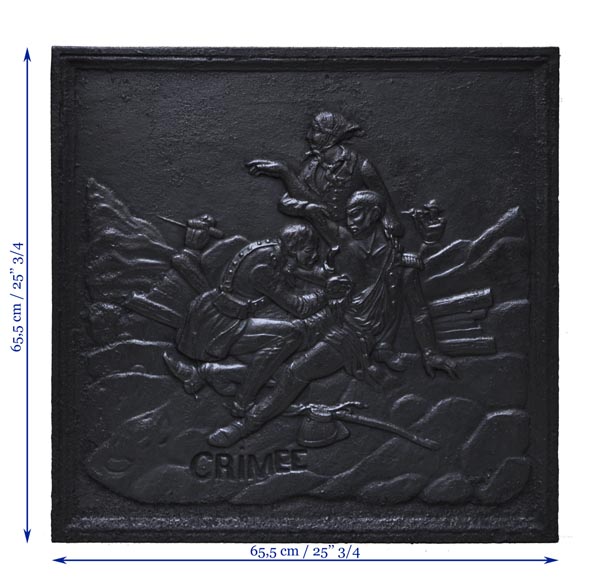 «Крымская битва», старинная каминная плита. «Крымская битва», старинная каминная плита.-7