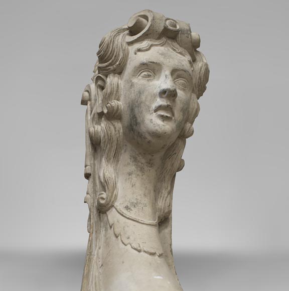 Пара кариатид 18 века, изготовленных из скульптурного и крашеного дерева. Пара кариатид 18 века, изготовленных из скульптурного и крашеного дерева.-2