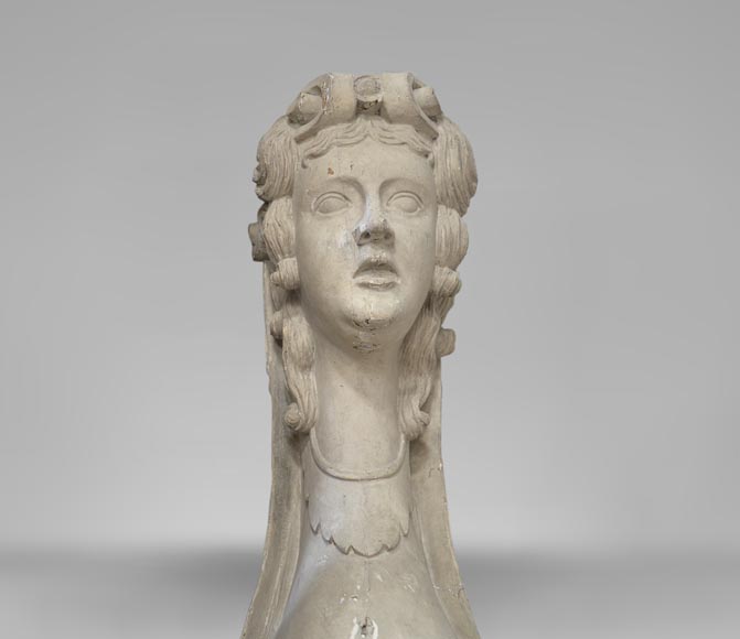 Пара кариатид 18 века, изготовленных из скульптурного и крашеного дерева. Пара кариатид 18 века, изготовленных из скульптурного и крашеного дерева.-4