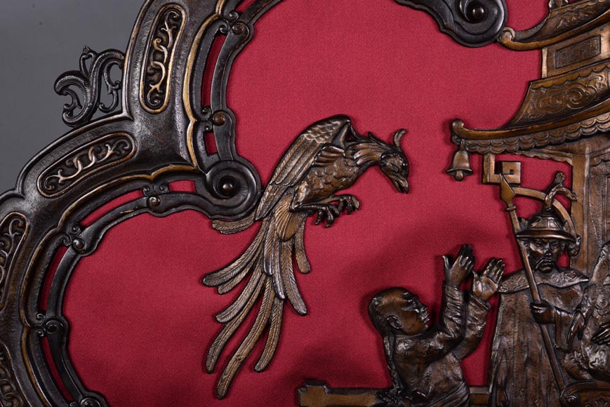 Мезон МАРНИАК (Maison MARNYHAC) (приписано работе) - Редкий старинный защитный экран камина в китайском стиле, изготовленный из бронзы с коричневой патиной, вторая половина 19 века. Мезон МАРНИАК (Maison MARNYHAC) (приписано работе) - Редкий старинный защитный экран камина в китайском стиле, изготовленный из бронзы с коричневой патиной, вторая половина 19 века.-4