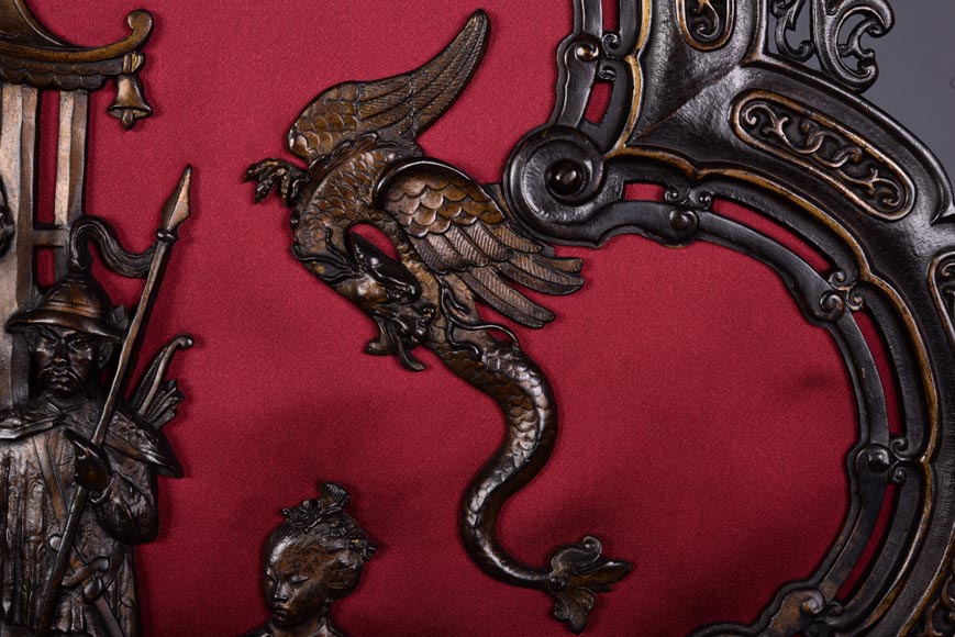 Мезон МАРНИАК (Maison MARNYHAC) (приписано работе) - Редкий старинный защитный экран камина в китайском стиле, изготовленный из бронзы с коричневой патиной, вторая половина 19 века. Мезон МАРНИАК (Maison MARNYHAC) (приписано работе) - Редкий старинный защитный экран камина в китайском стиле, изготовленный из бронзы с коричневой патиной, вторая половина 19 века.-6