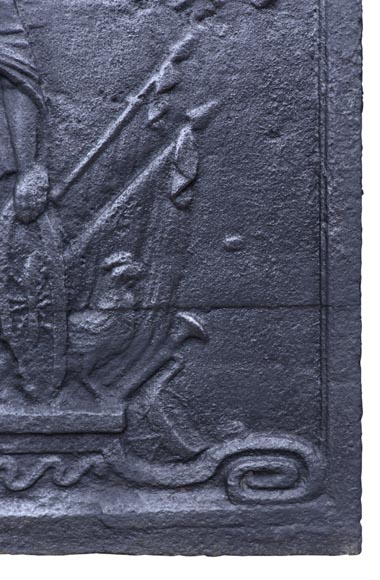 «Марс между Купидоном и Алектионом», старинная каминная плита. «Марс между Купидоном и Алектионом», старинная каминная плита.-4