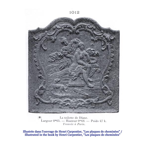 «Туалет Дианы», старинная каминная плита 19 века. «Туалет Дианы», старинная каминная плита 19 века.-6