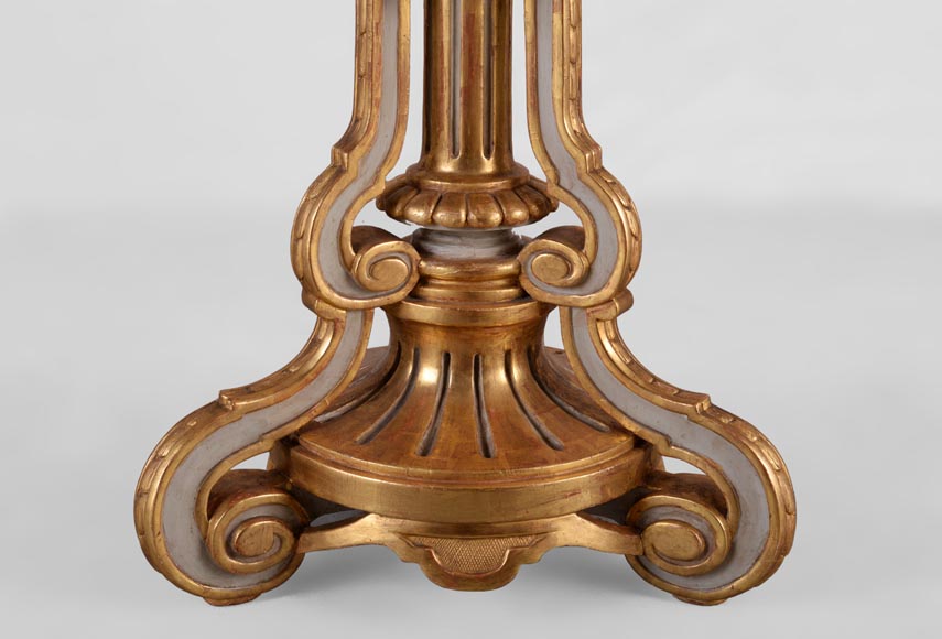 Альбер ДАММУС и СЕВРСКАЯ МАНУФАКТУРА – Большая ваза, украшенная аистом, на подставке из позолоченного дерева. Альбер ДАММУС и СЕВРСКАЯ МАНУФАКТУРА – Большая ваза, украшенная аистом, на подставке из позолоченного дерева.-8