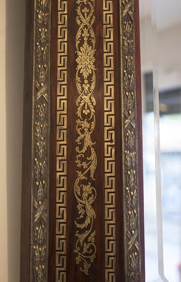 Красивое восьмиугольное зеркало в стиле Наполеона III: фацетное зеркало, дерево, бронза и инкрустации из позолоченной латуни. Красивое восьмиугольное зеркало в стиле Наполеона III: фацетное зеркало, дерево, бронза и инкрустации из позолоченной латуни.-2