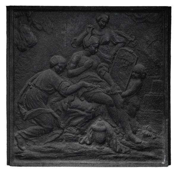 «Венера за утренним туалетом», старинная каминная плита в стиле Людовика XV, выполненная по картине Шарля-Жозефа Натуара, 18 век. «Венера за утренним туалетом», старинная каминная плита в стиле Людовика XV, выполненная по картине Шарля-Жозефа Натуара, 18 век.-0