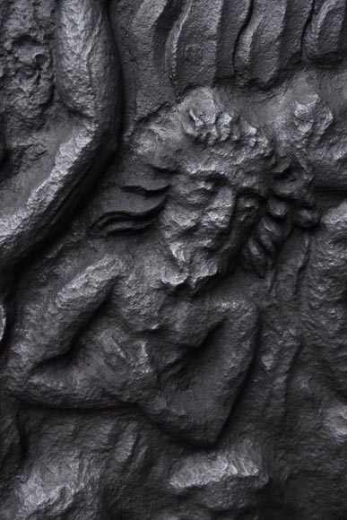 Старинная каминная плита, украшенная сценой, представляющей Проклятых горящих в Аду. Старинная каминная плита, украшенная сценой, представляющей Проклятых горящих в Аду.-3