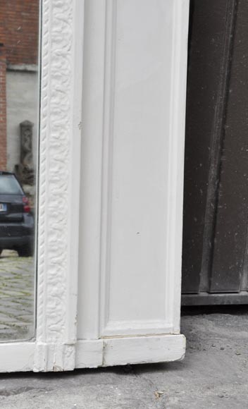 Старинное трюмо в стиле Людовика XVI, украшенное фризом из цветов, дерево и крашеный стюк. Старинное трюмо в стиле Людовика XVI, украшенное фризом из цветов, дерево и крашеный стюк.-6